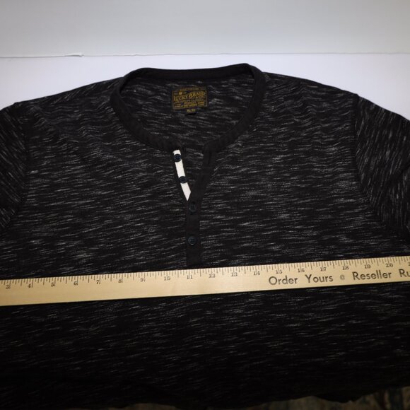 Lucky Brand Henley Shirt Mens XL Gray Heather Casual Long‎ Sleeve Pullover Tee - Picture 5 of 8